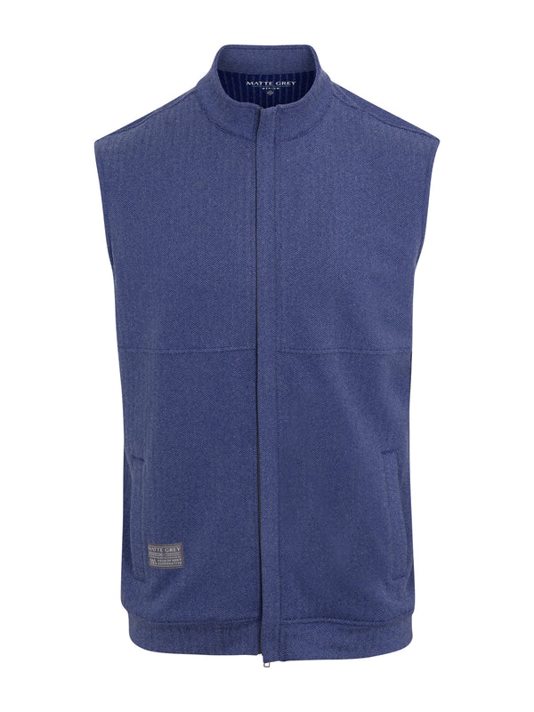 Matte Grey Men's Charter Harrington Full Zip Vest - Twilight