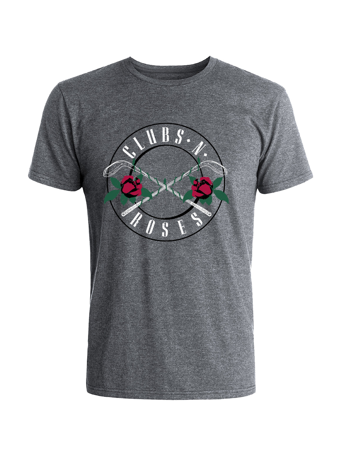 Clubs N' Roses Tee - Asphalt Heather (Black/White)