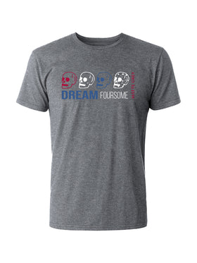 Dream Foursome Tee - Asphalt Heather (Liberty Red/White/Meso Blue)