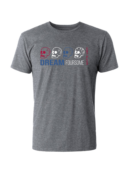 Dream Foursome Tee - Asphalt Heather (Liberty Red/White/Meso Blue)