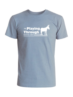 Playing Through Burro Tee -  Ice Blue Heather (White)