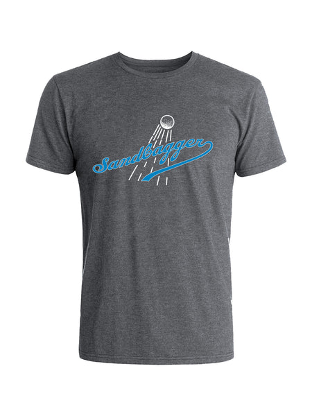 Ballpark Sandbagger Tee -  Asphalt Heather (Coastal Blue/White)