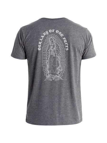 Our Lady of One Putts Tee -  Steel Heather (White)