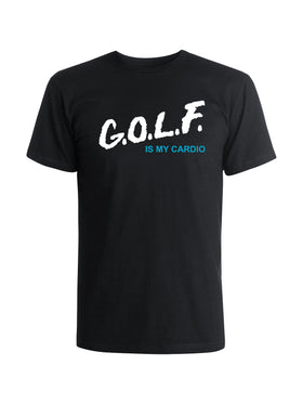 Golf Cardio Tee - Black (White/Malibu)