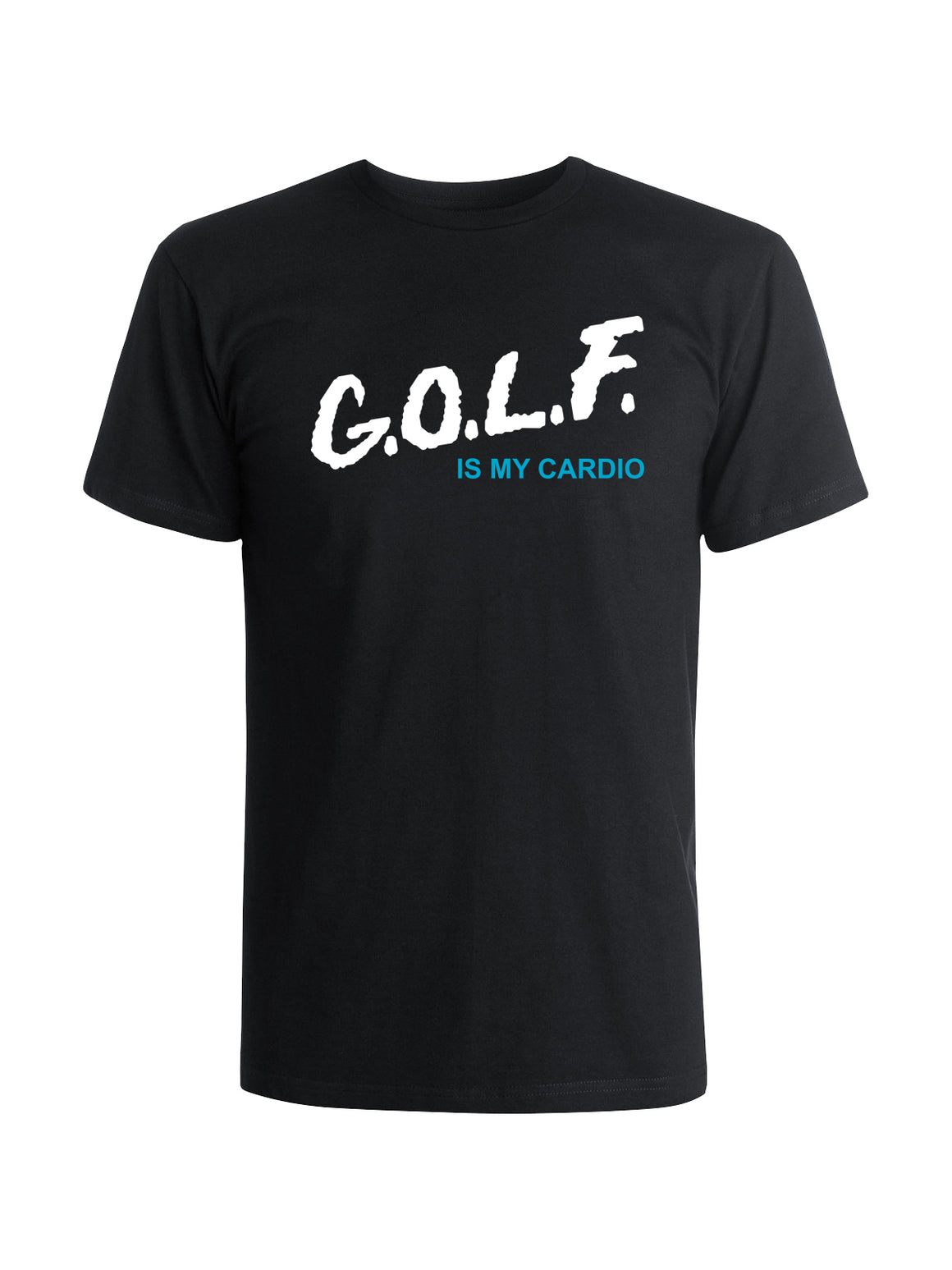 Golf Cardio Tee - Black (White/Malibu)