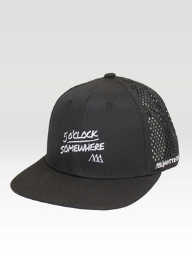 5 O'Clock Di-Cut Snapback - Black