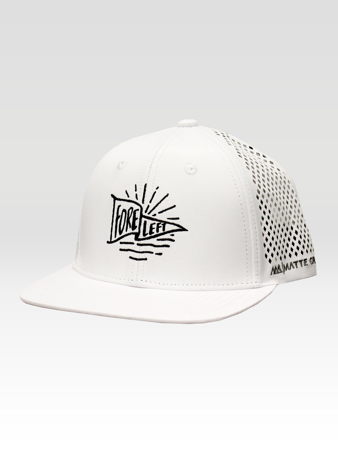 Fore Left Di-Cut Snapback - White