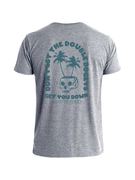 Double Bogeys Tee - Steel Heather (Lake)