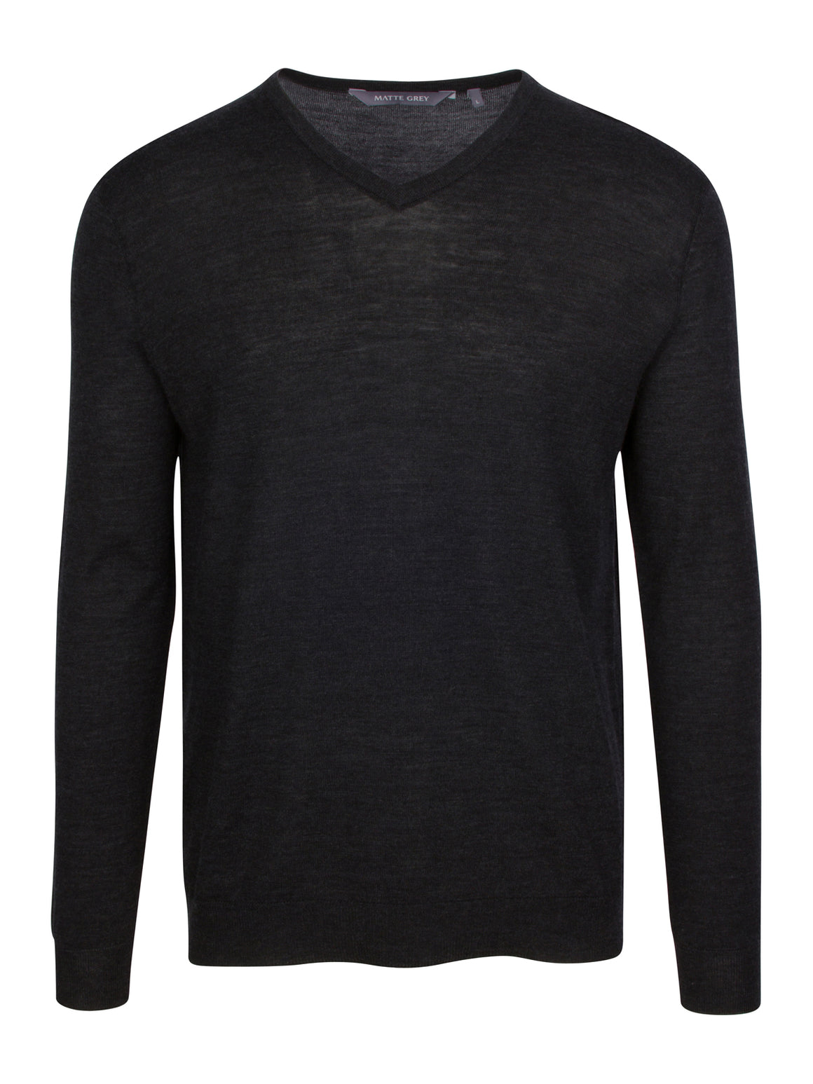 Ridge Long Sleeve V-Neck Sweater - Black Heather