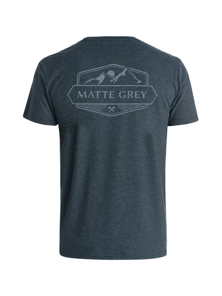 Matte Grey Men's Trekker Navy Heather (Light Grey) Graphic Tee Shirt ...