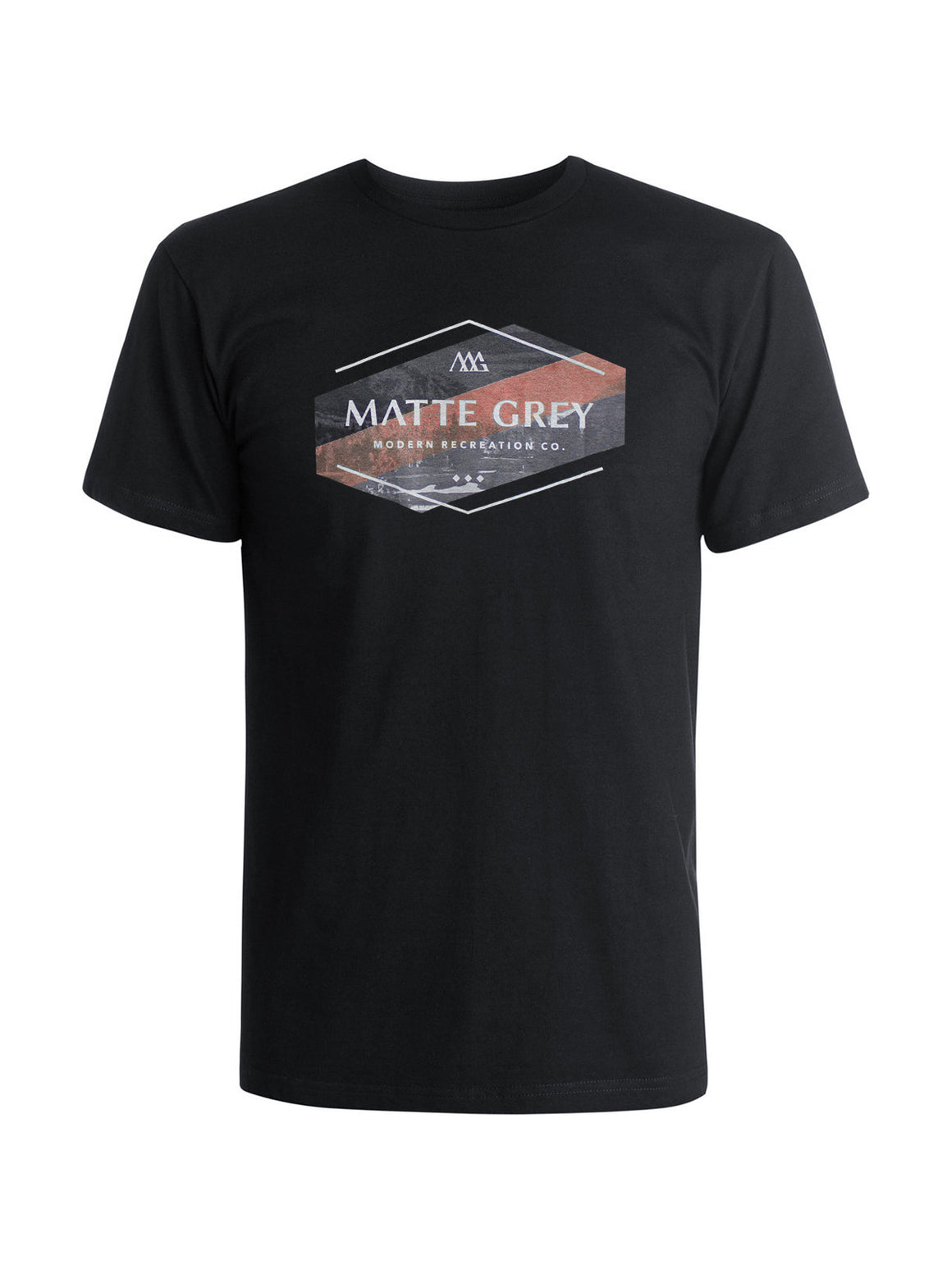 Hex Angle Tee Shirt - Black (Dk Grey / Matte Coral / White)