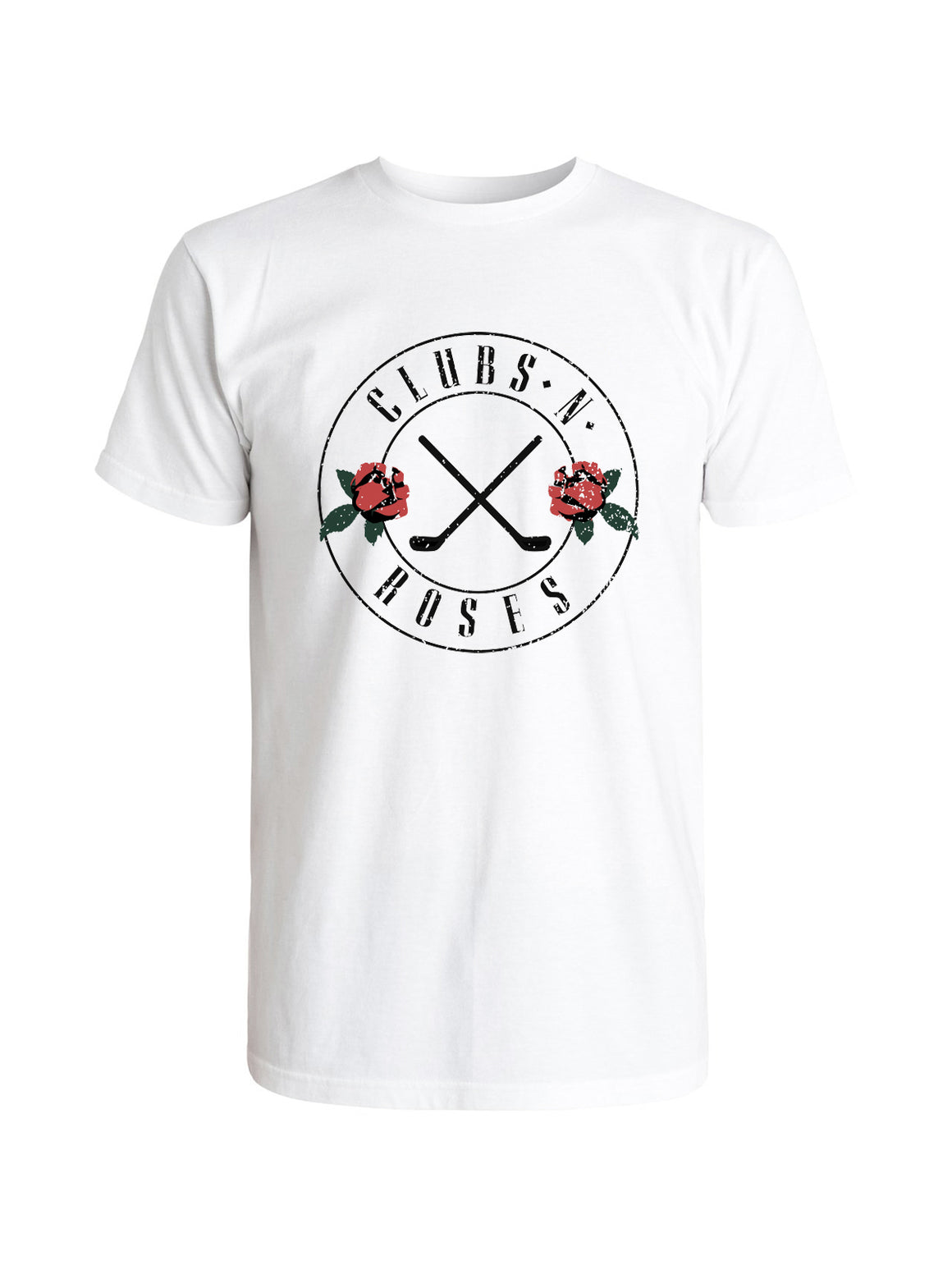 Clubs N' Roses Distressed Tee Shirt - White