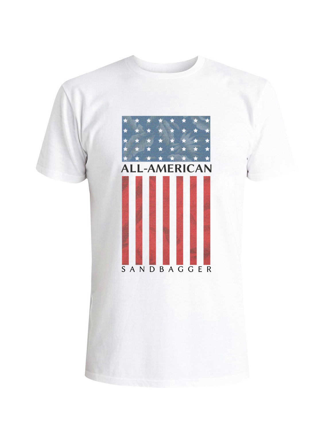 All American Sandbagger Tee Shirt -  White (Red/Blue)