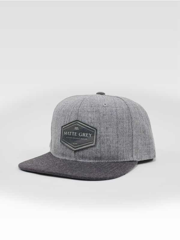 Matte Grey Men's Hex Angle Silver Classic Snapback Hat - Haus of Grey