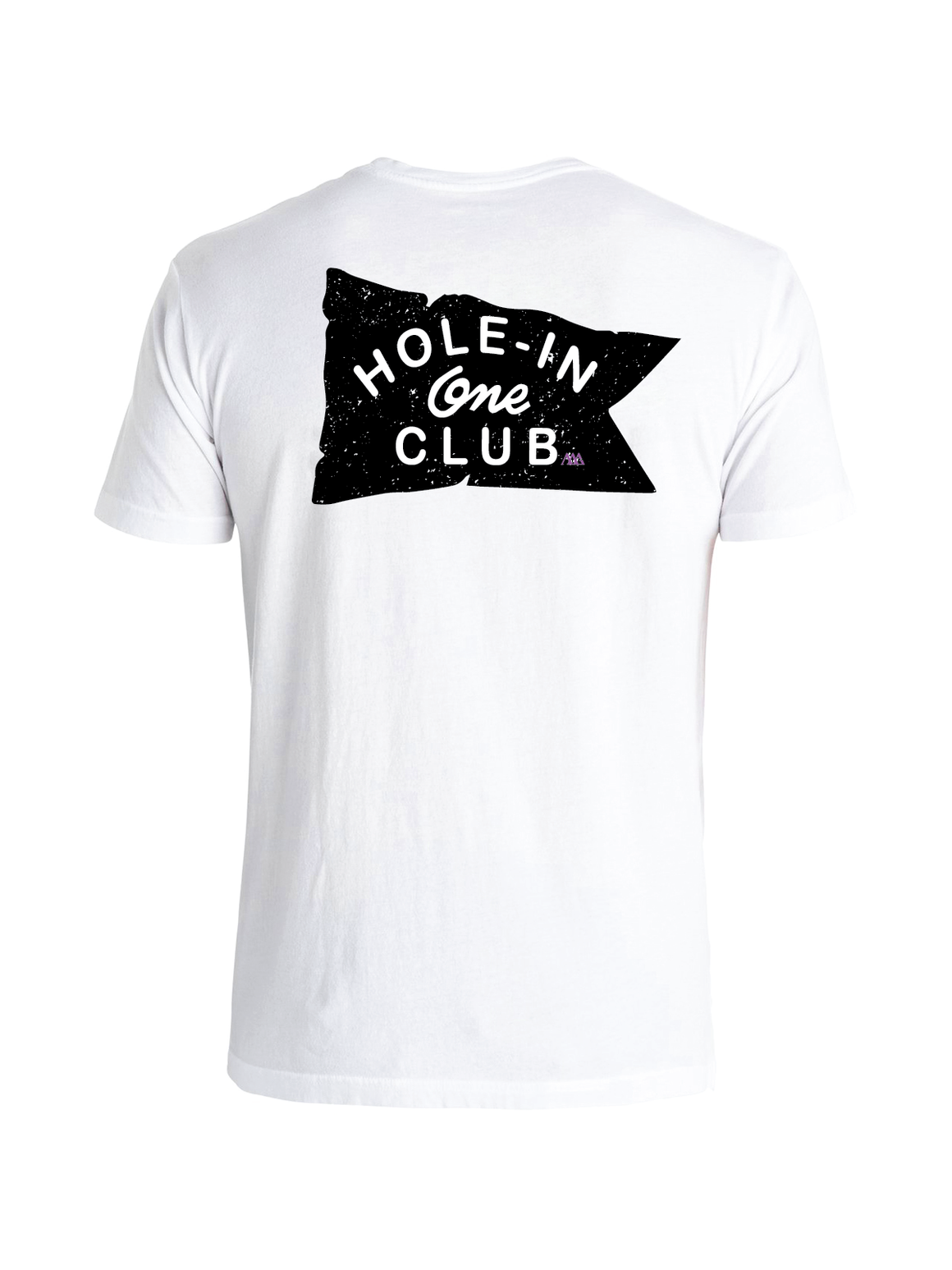 Hole-In-One Club Tee Shirt - White (Black / Iris)
