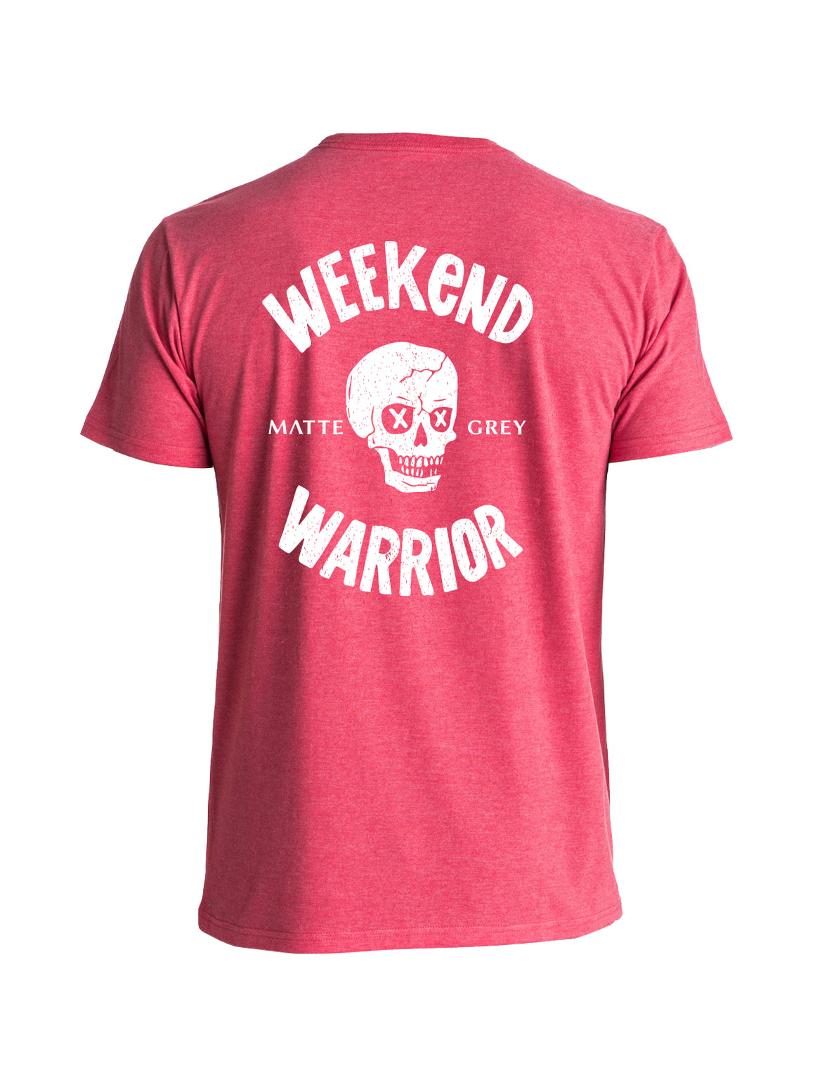 Weekend Warrior Front/Back Tee - Red Heather (White)