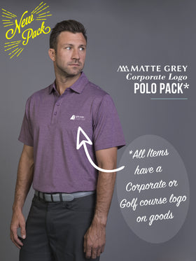 Matte Grey Polo Corporate Logo Pack